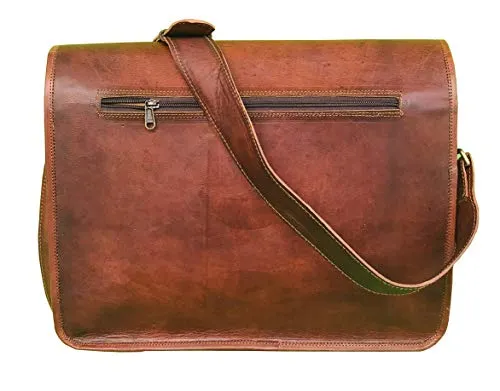 16 Inch Brown Vintage Leather Laptop Messenger Bag for Mens Leather Computer Shoulder Briefcase Bags briefcases for Men 's and Women's