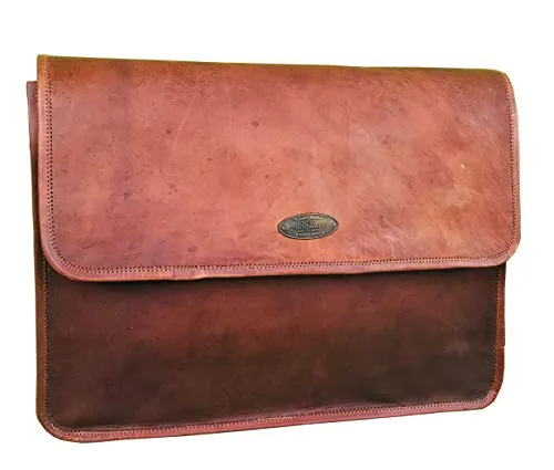16 Inch Brown Vintage Leather Laptop Messenger Bag for Mens Leather Computer Shoulder Briefcase Bags briefcases for Men 's and Women's