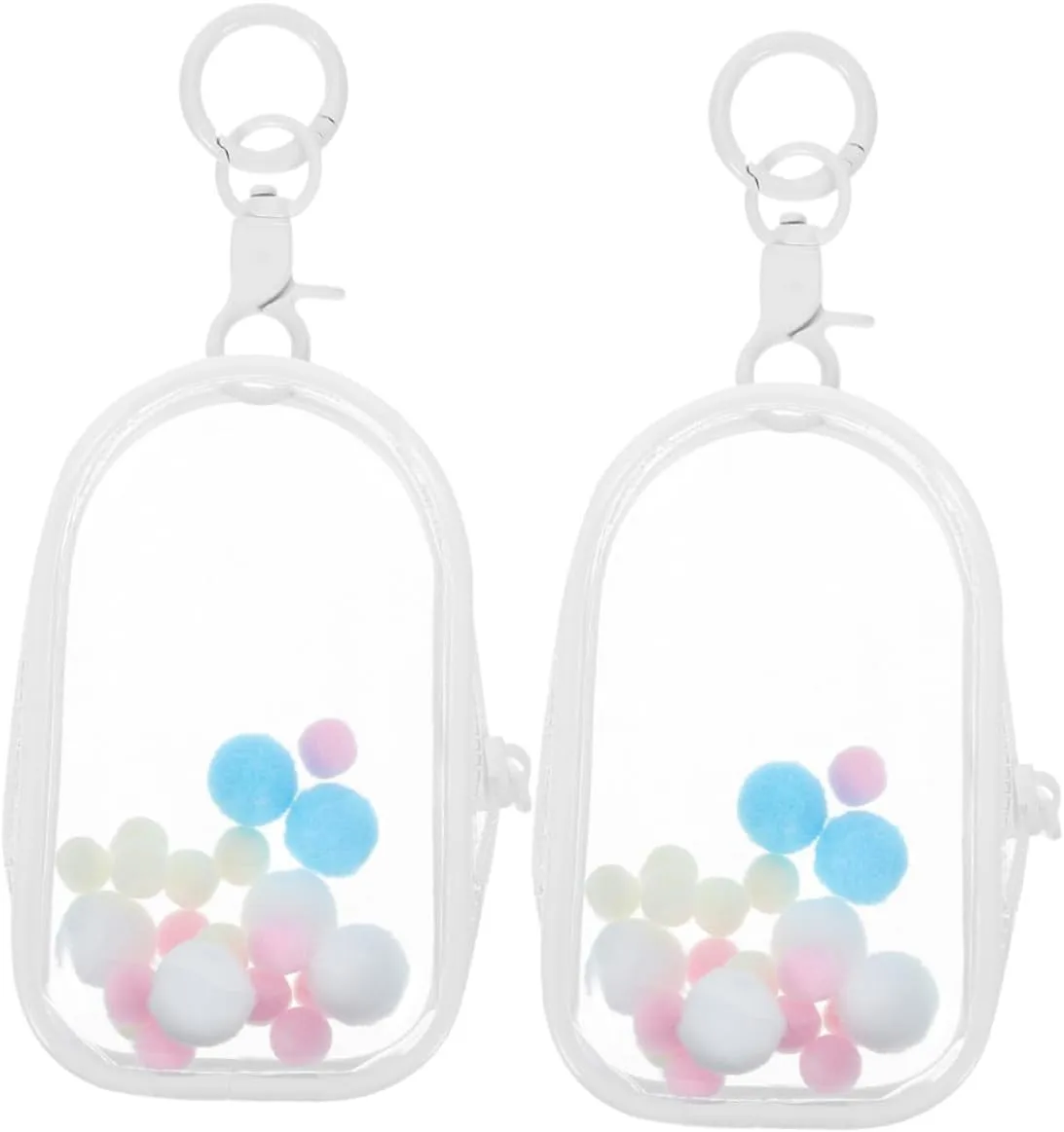 2Pcs Portable High Transparency PVC Doll Display Bag with Zipper Closure for Mini Figures Collectibles Storage for Home Exhibition and Store Use