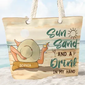 A Drink In My Hand - Personalized Beach Bag