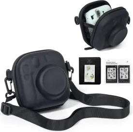 Accessories Kit for Fujifilm Instax Mini 12/11/99/7  SE EVO Instant Camera - Universal Mini Camera Bag, 3 inch Film Photo Album, Photo Border Stickers (No Camera) - Black