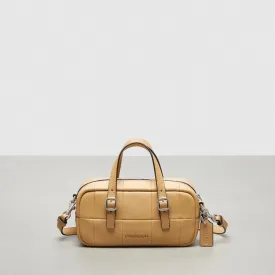 Alter/Ego Mini Satchel Bag In Checkerboard Upcrafted Leather With Crossbody Strap