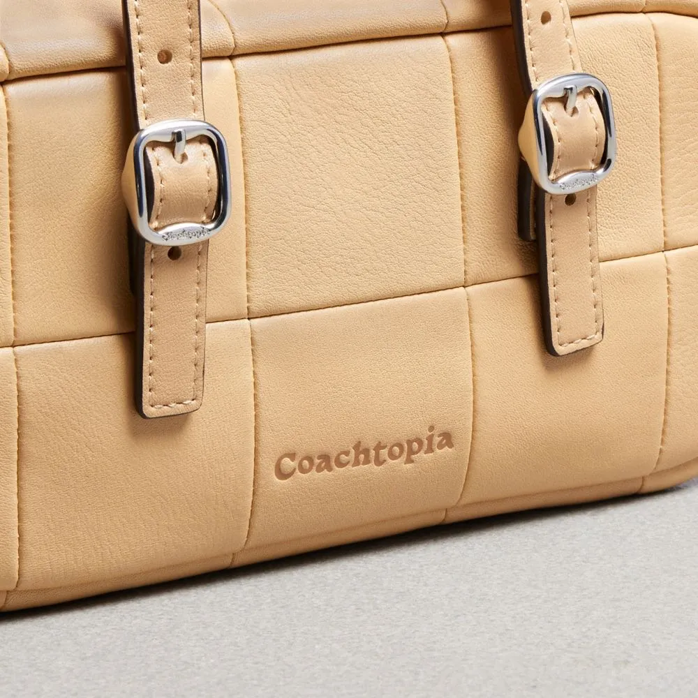 Alter/Ego Mini Satchel Bag In Checkerboard Upcrafted Leather With Crossbody Strap