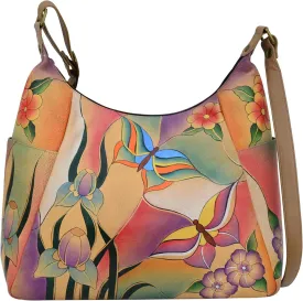 Anna By Anuschka Handpainted Large Multi Pocket Hobo