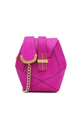 ATOMIC MINI BOX BAG IN ELECTRIC PINK MATTE SNAKESKIN