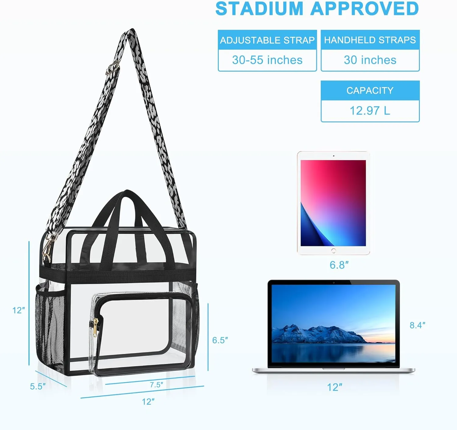 Bagenius Clear Bag Stadium Approved 12612 Clear bag for Stadium Events Sports Concert Festival Work
