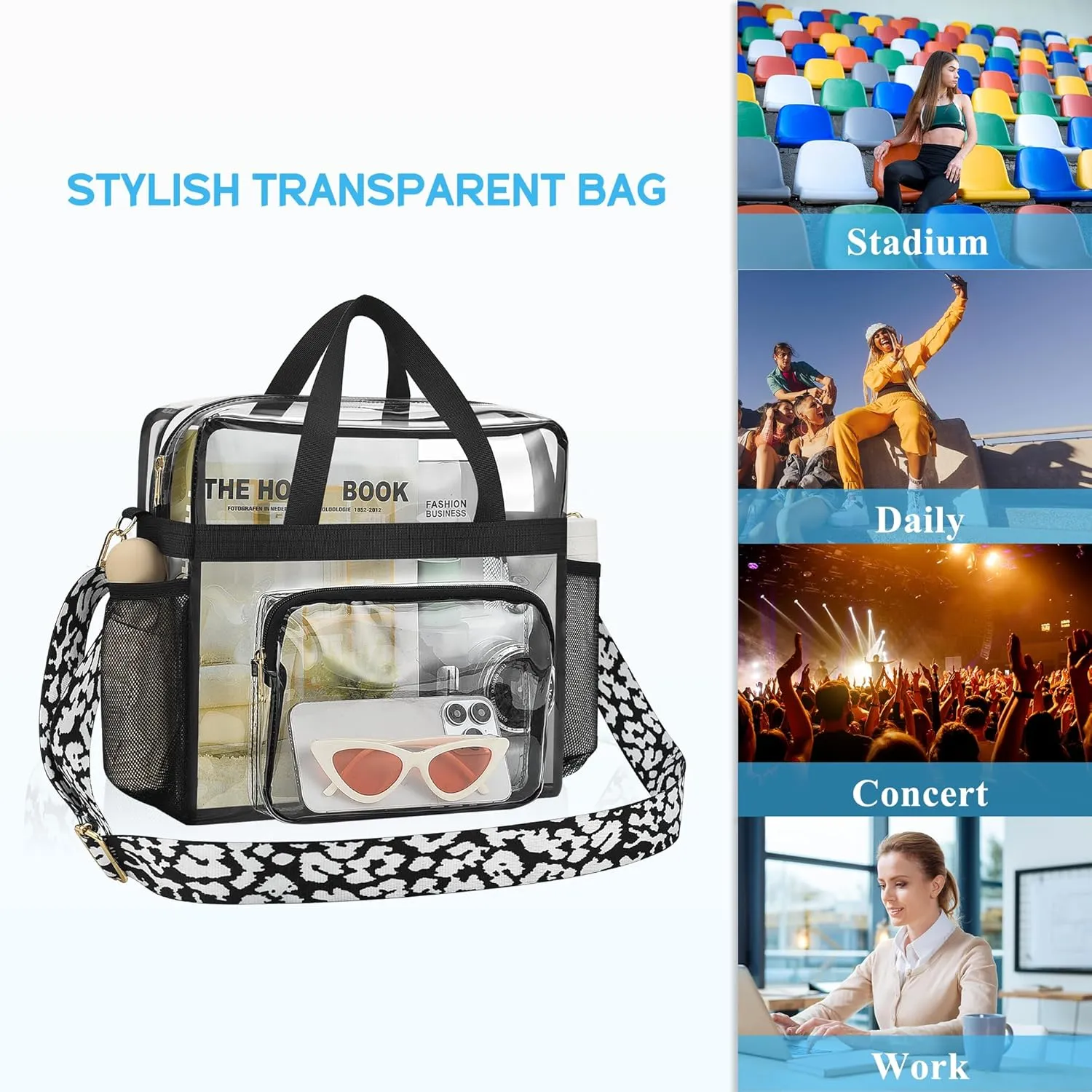Bagenius Clear Bag Stadium Approved 12612 Clear bag for Stadium Events Sports Concert Festival Work