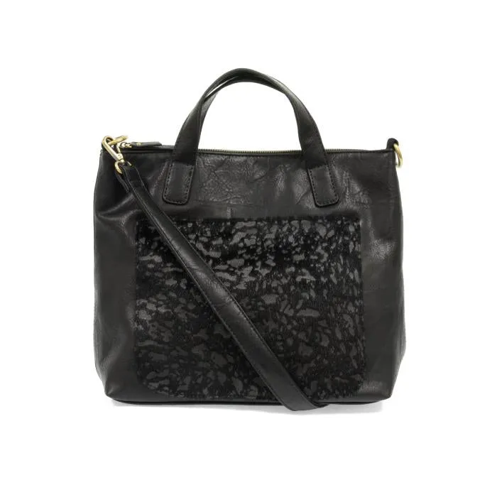 Black Abstract Pocket Convertible Tote