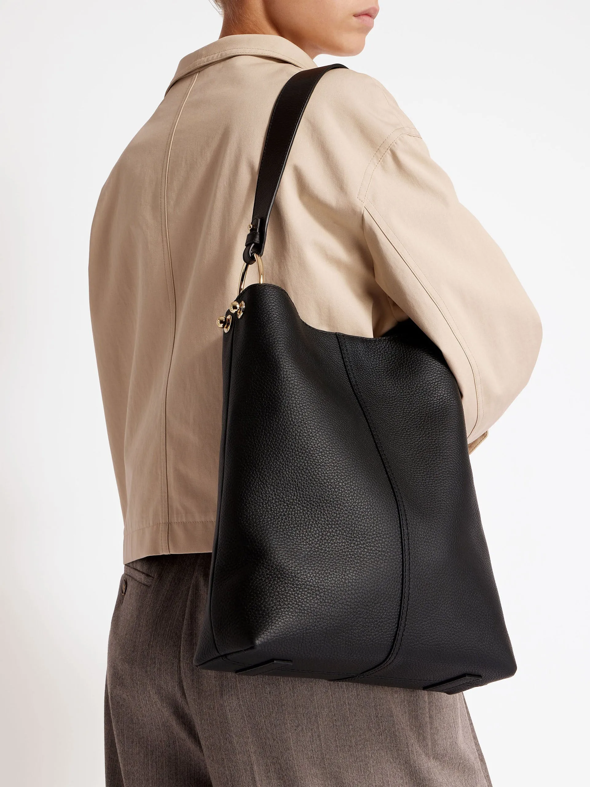 Black Lana hobo midi bag