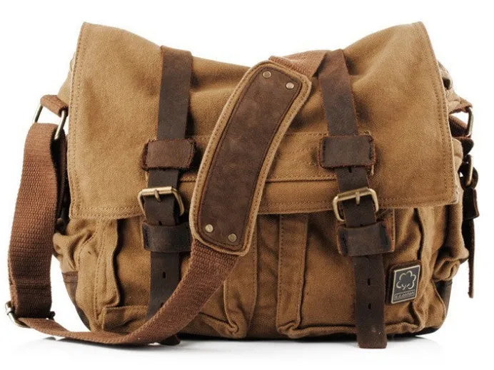 Brown Military Style Messenger Bag - Larger Version