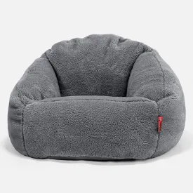 Bubble Bean Bag Chair - Teddy Faux Fur Dark Grey