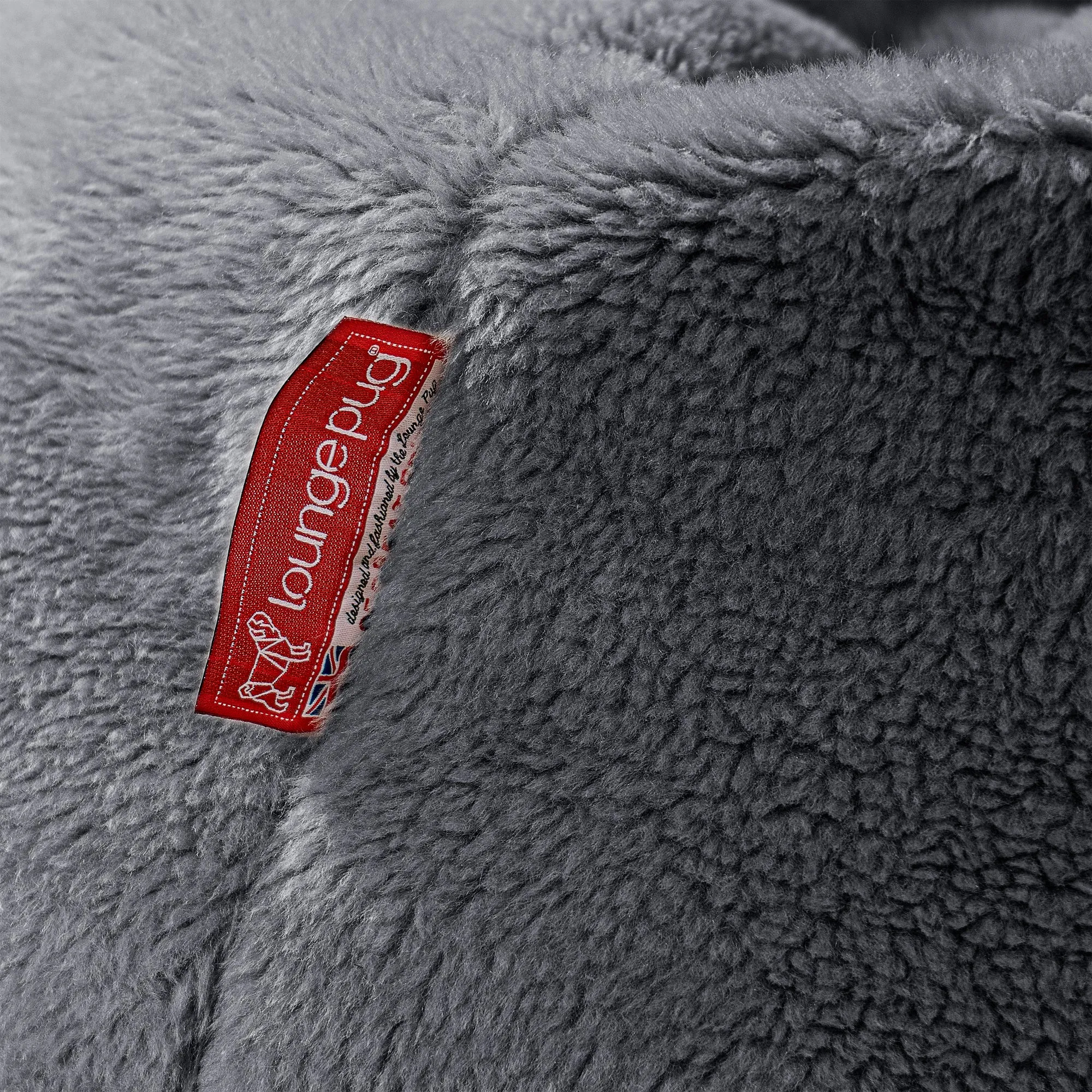 Bubble Bean Bag Chair - Teddy Faux Fur Dark Grey
