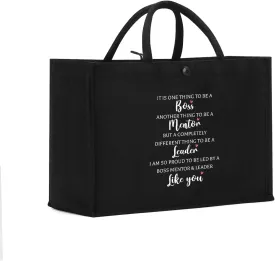 Canvas Tote Bag, Christmas Mothers Day Birthday Gifts for Female Woman Black