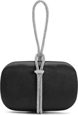 CARIEDO Women's Rhinestones Evening Handbag Crystal Velvet Clutch Bridal Purse for Wedding Prom Night Out Party