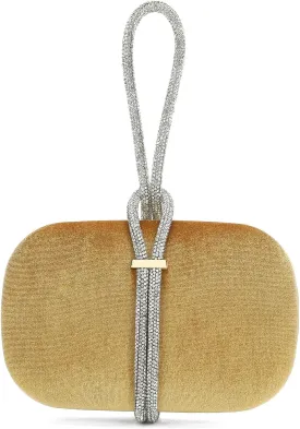 CARIEDO Women's Rhinestones Evening Handbag Crystal Velvet Clutch Bridal Purse for Wedding Prom Night Out Party