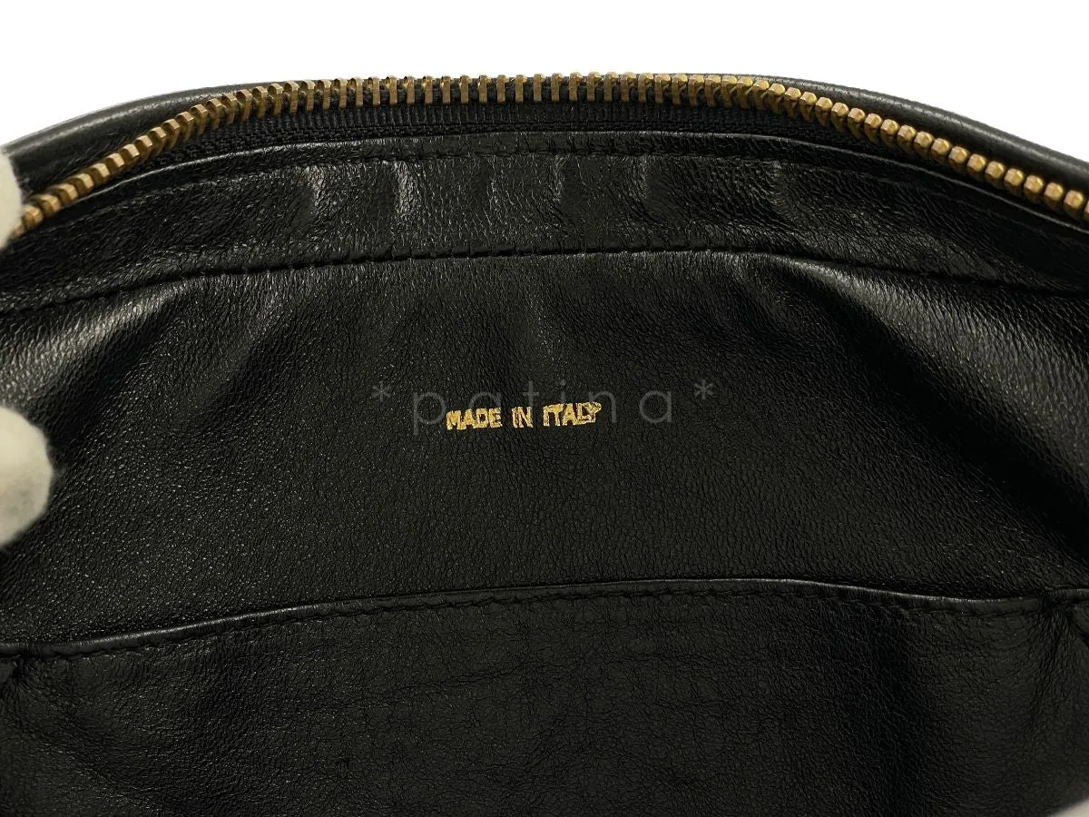 Chanel 1992 Vintage Black Large Camera Case Messenger Bag 24k Lambskin
