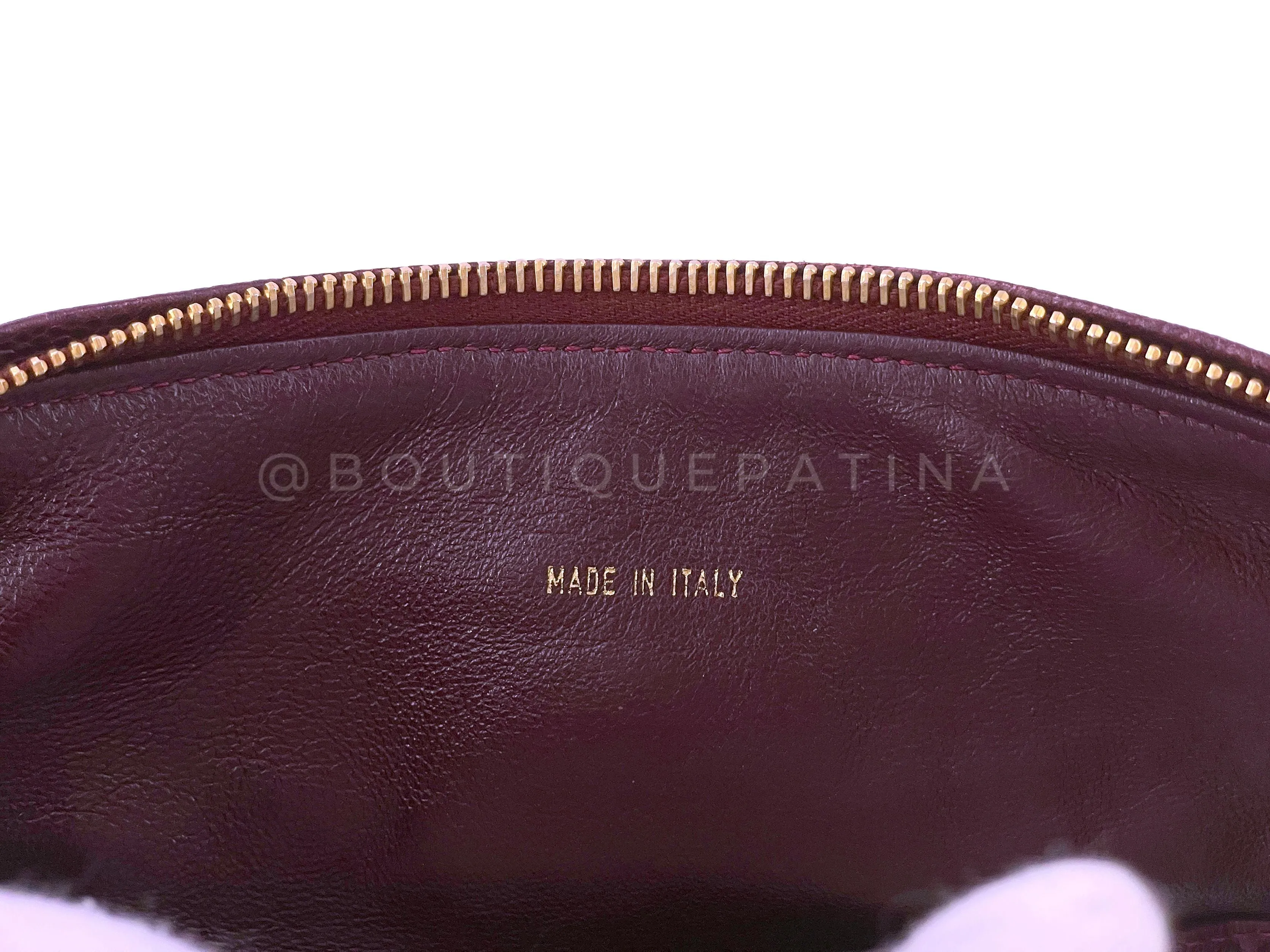Chanel 1996 Vintage Classic Camera Case Messenger Bag Red Wine Burgundy