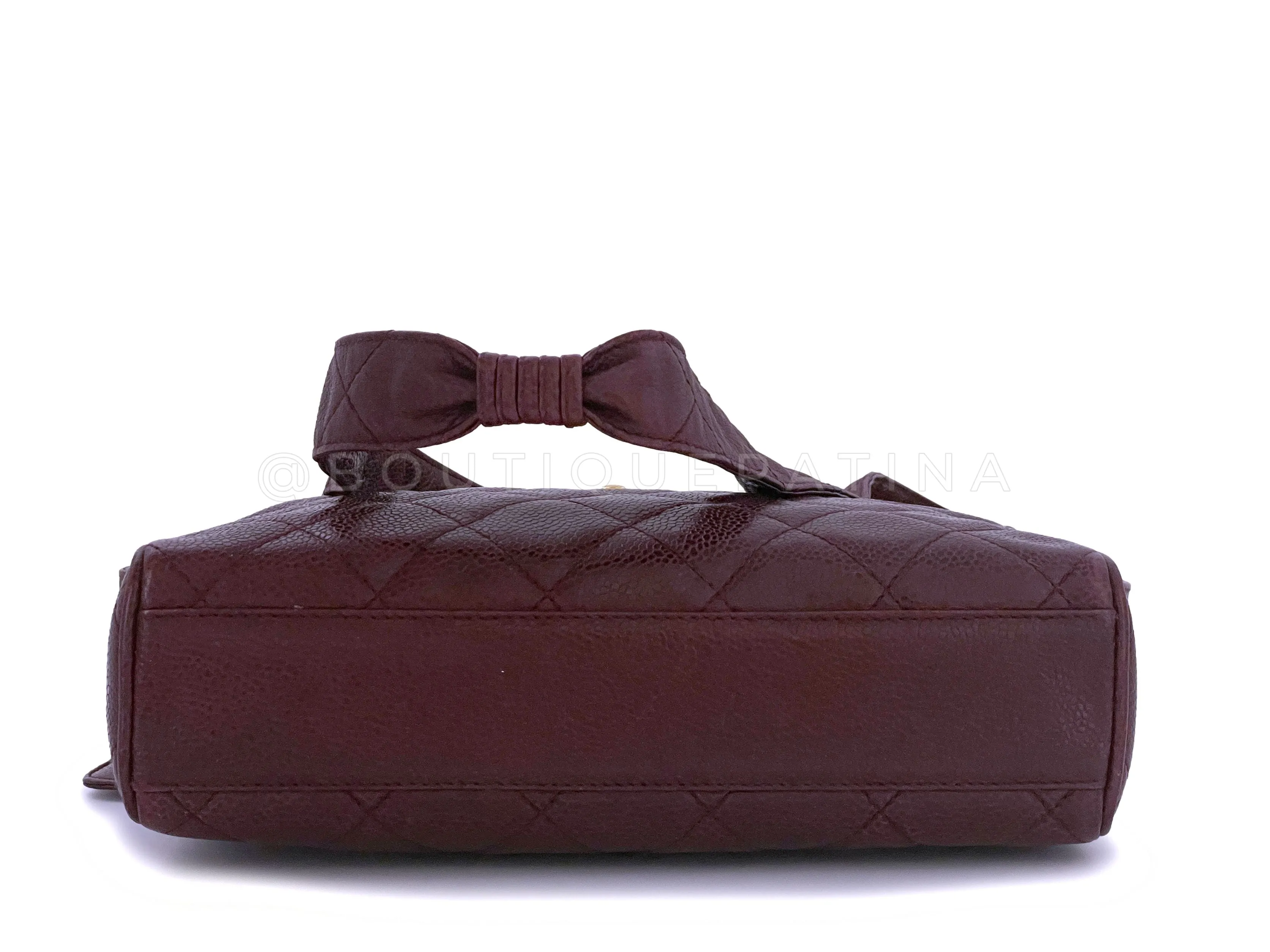 Chanel 1996 Vintage Classic Camera Case Messenger Bag Red Wine Burgundy