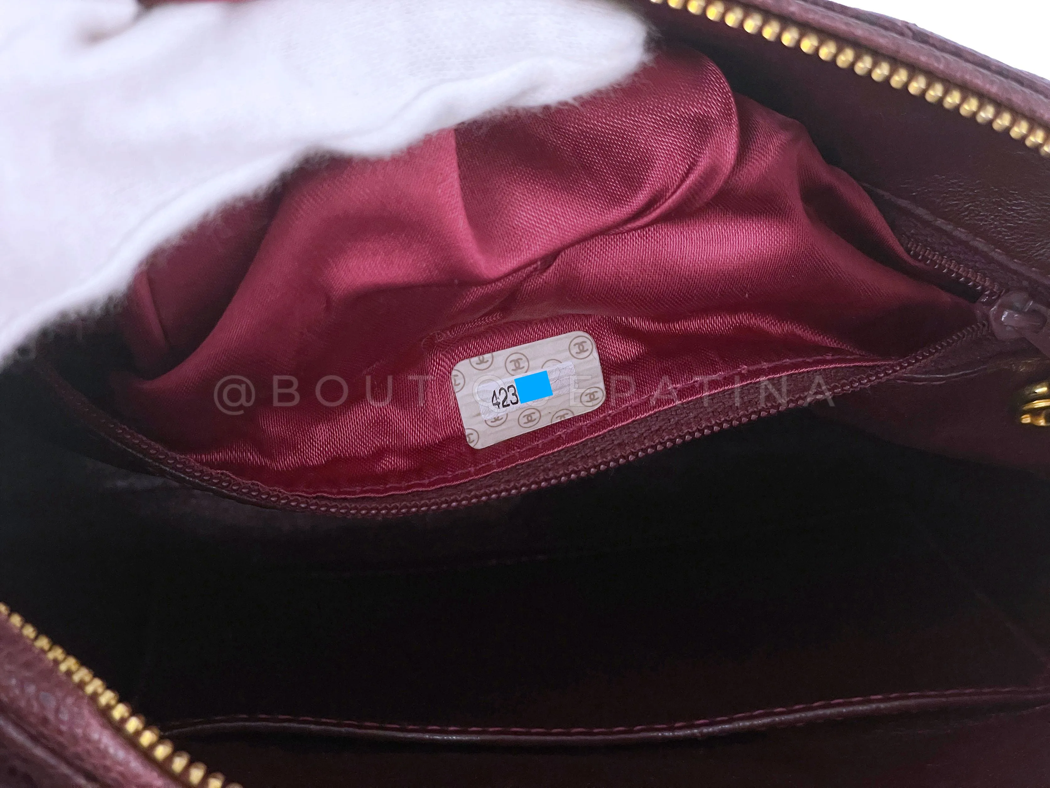 Chanel 1996 Vintage Classic Camera Case Messenger Bag Red Wine Burgundy