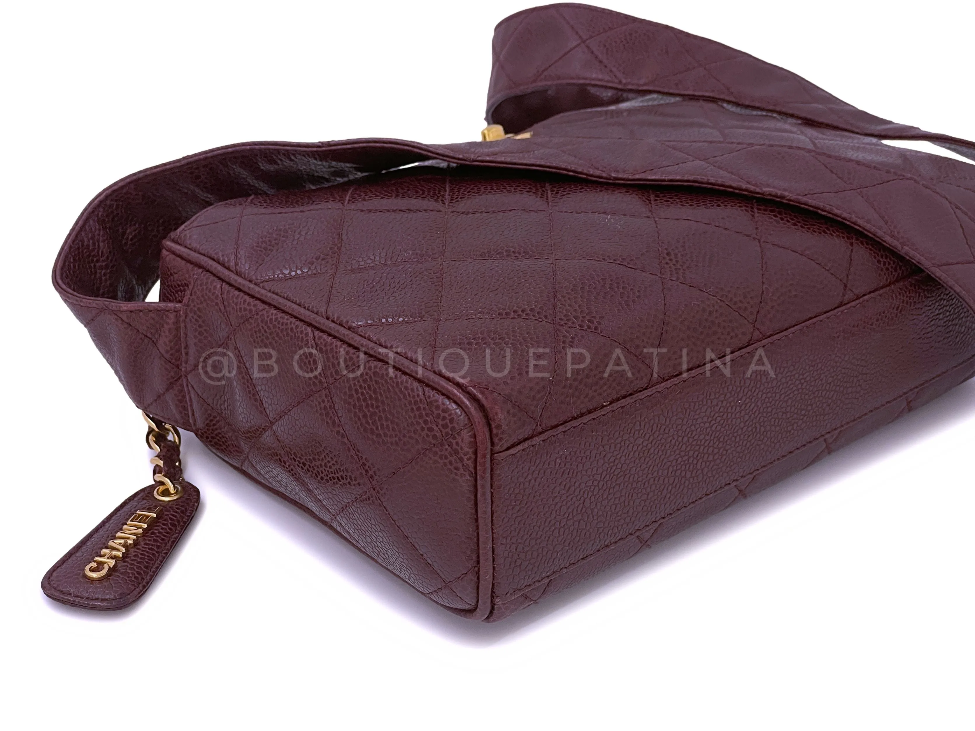 Chanel 1996 Vintage Classic Camera Case Messenger Bag Red Wine Burgundy