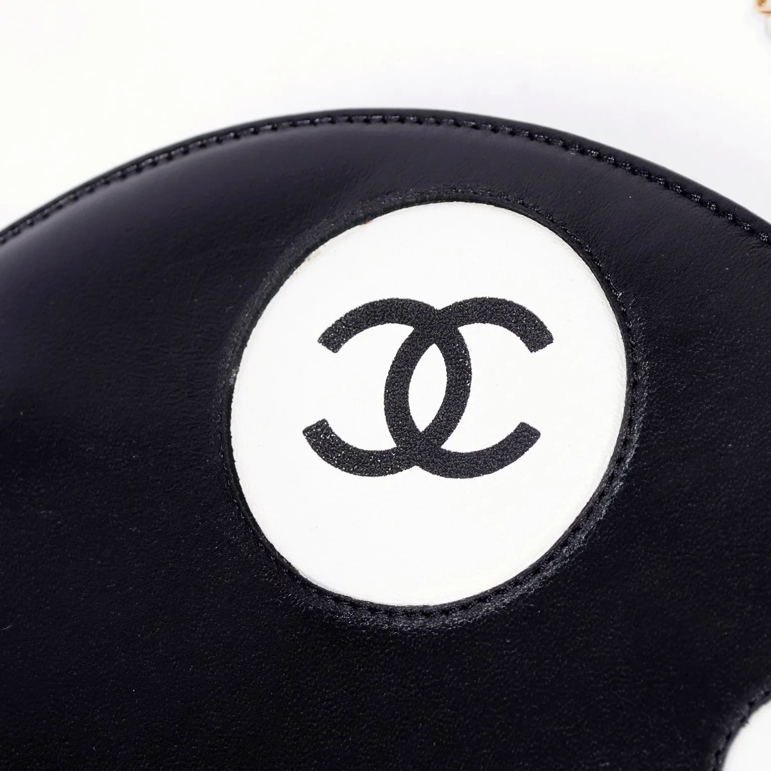 Chanel Black & White Circle Shoulder Bag or Round Clutch C. 2003/04