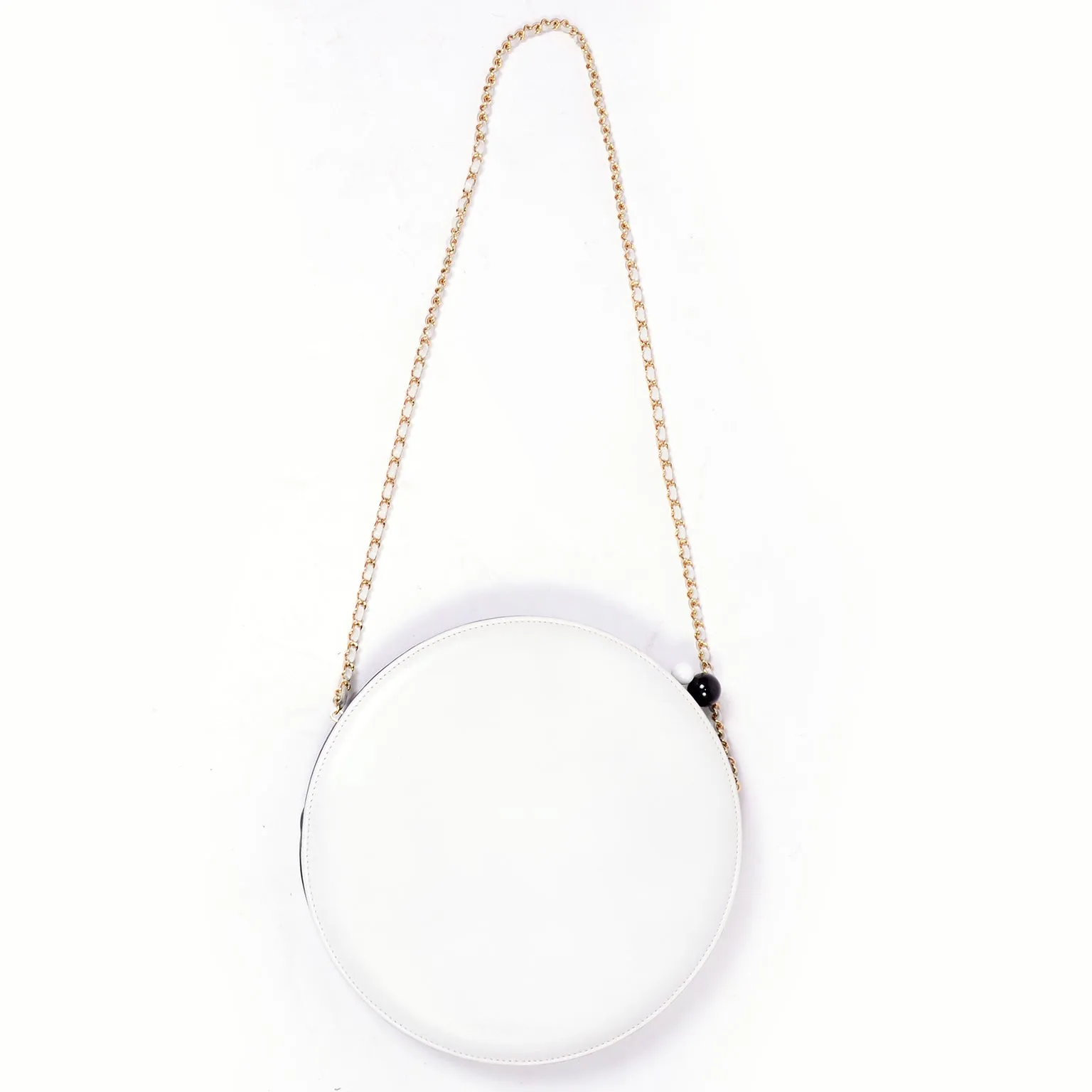 Chanel Black & White Circle Shoulder Bag or Round Clutch C. 2003/04