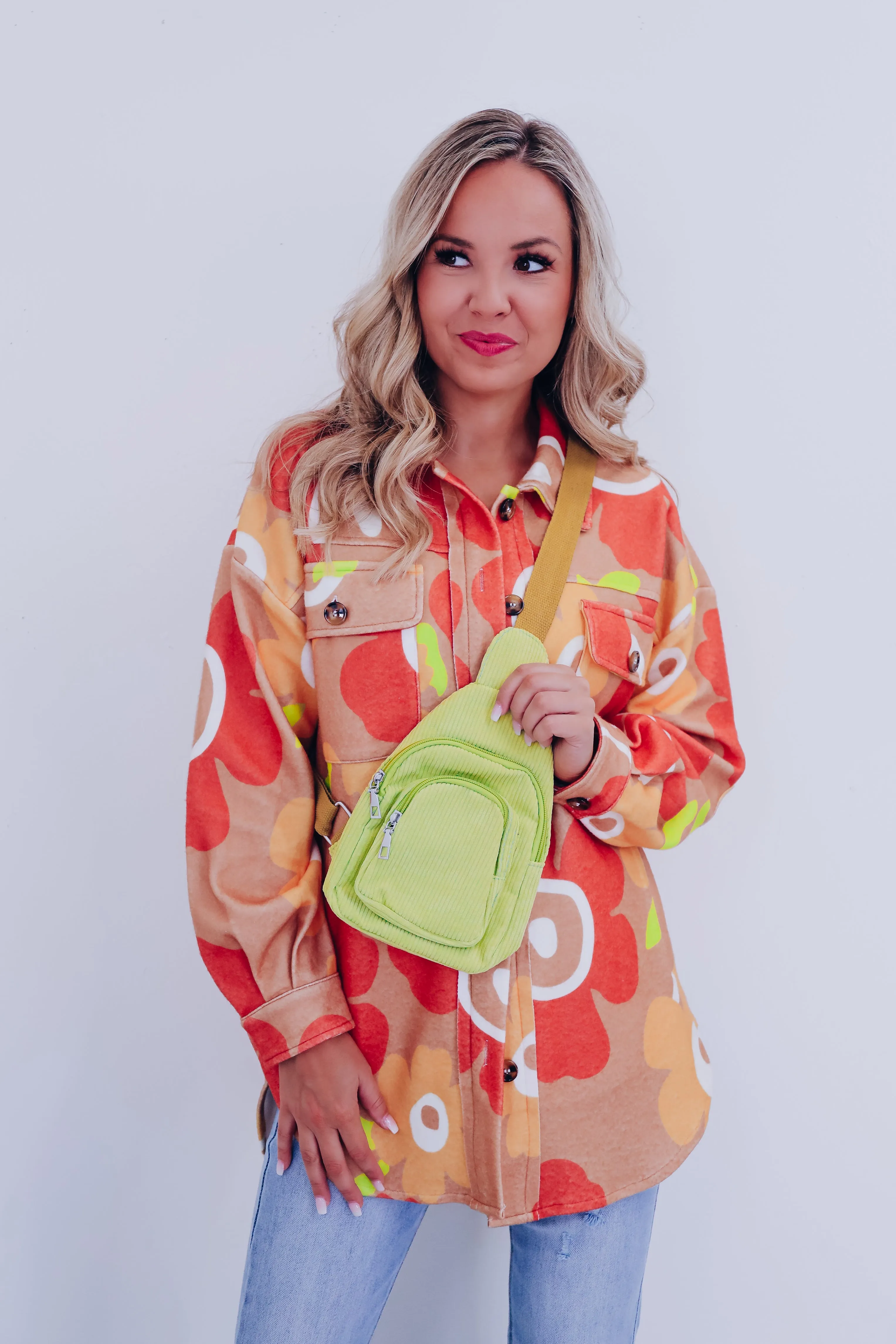 Charming Mini Backpack Crossbody - Lime Green