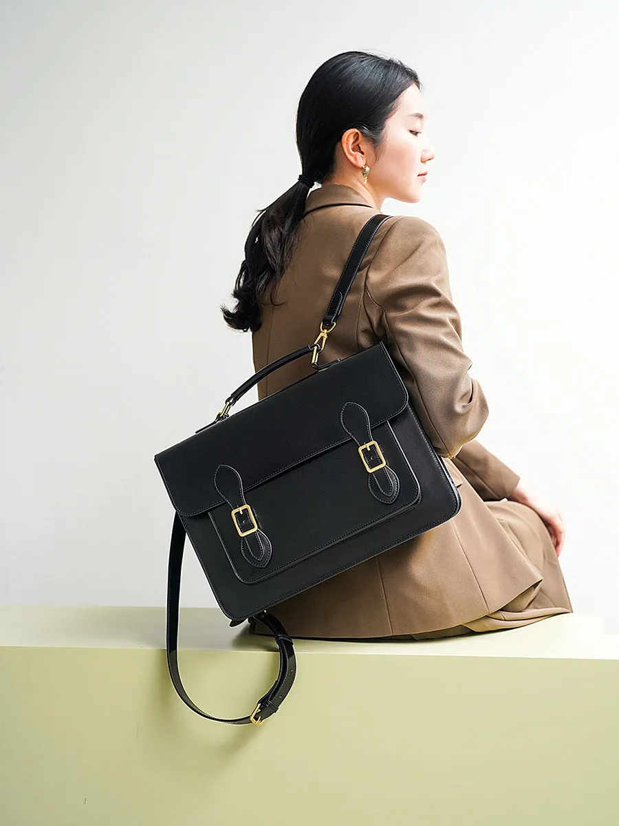 Classic Convertible Leather Backpack School Bag Satchel Briefcase Handbag