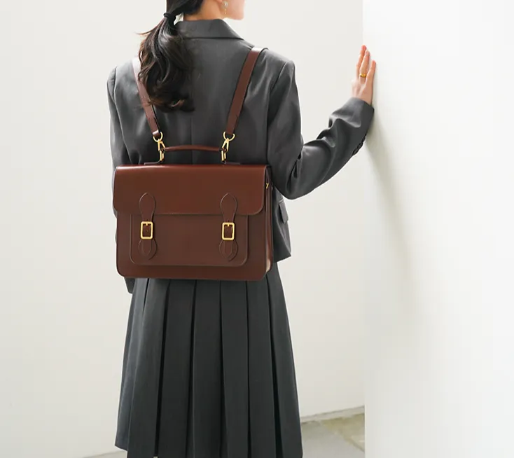 Classic Convertible Leather Backpack School Bag Satchel Briefcase Handbag