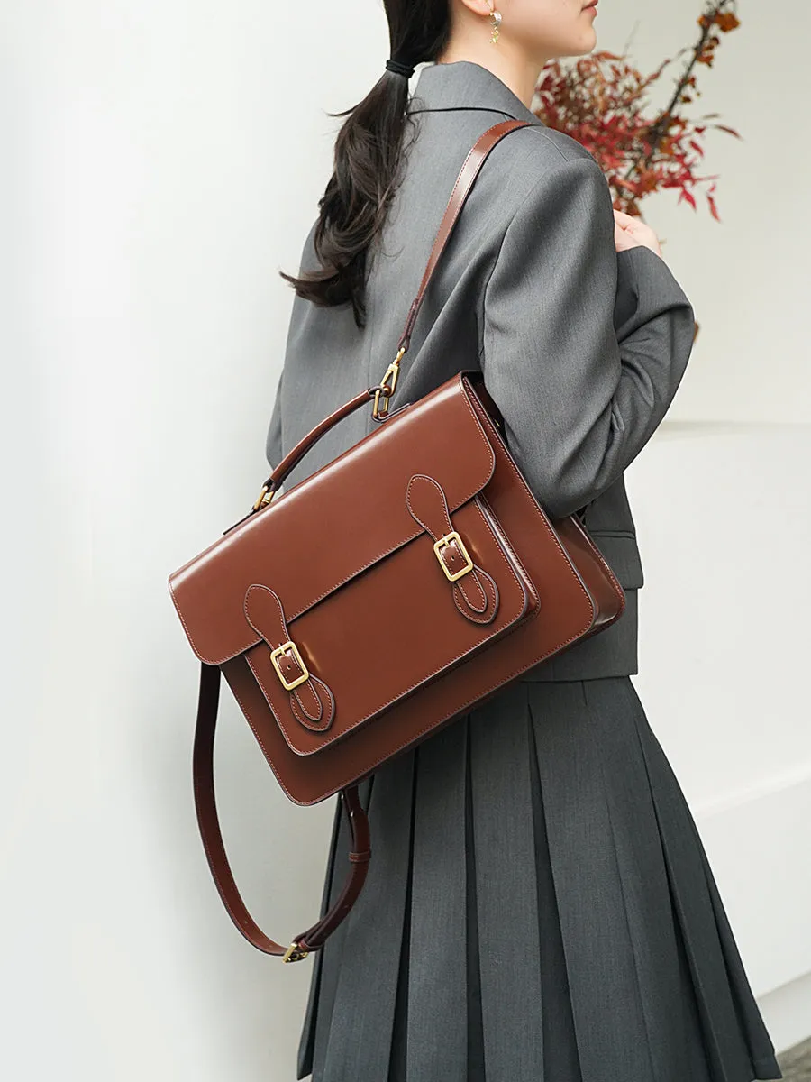 Classic Convertible Leather Backpack School Bag Satchel Briefcase Handbag