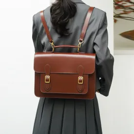 Classic Convertible Leather Backpack School Bag Satchel Briefcase Handbag
