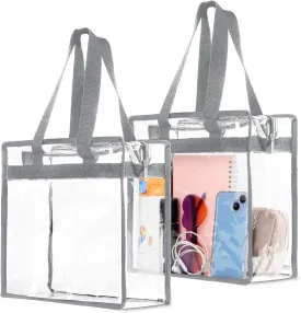 Clear Bag for Stadium Events Approved, 12x6x12 Large Transparent Tote, Clear Bag for Gym Concert Sports