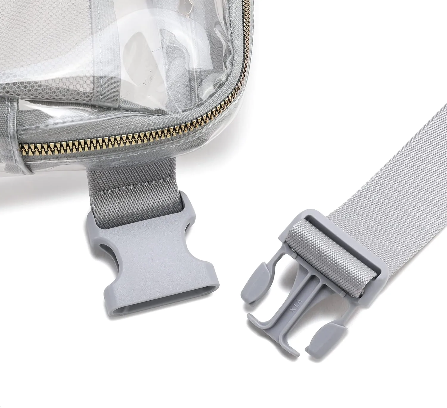 Clear Fanny Pack Stadium Approved for Women & Men Belt Bag Crossbody Waterproof with Adjustable Strap for Festival Sports Workout (Grey)