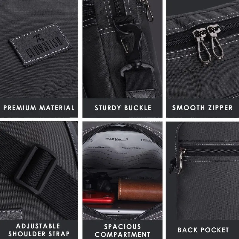 Compact Polyester Sling Bag with Adjustable Strap | 1 Compartment | Charcoal Black