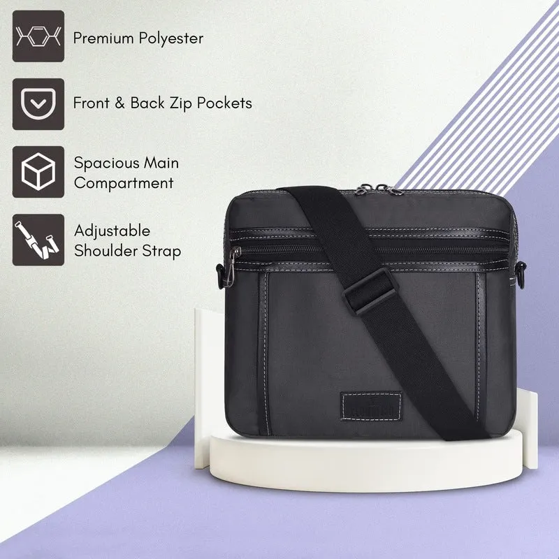 Compact Polyester Sling Bag with Adjustable Strap | 1 Compartment | Charcoal Black