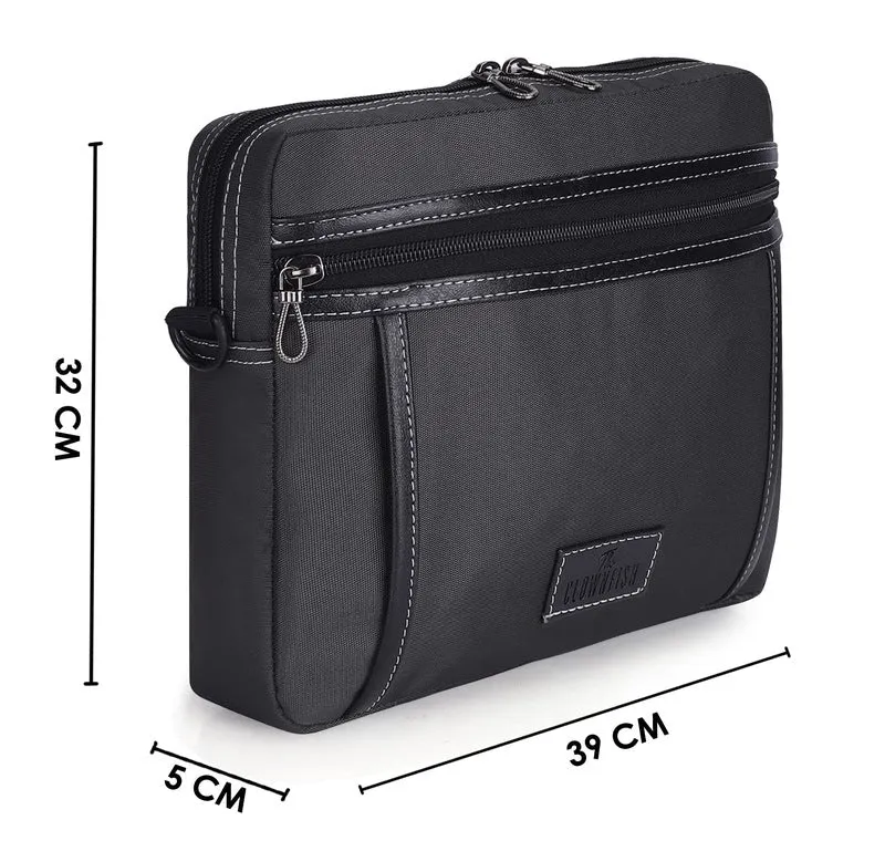 Compact Polyester Sling Bag with Adjustable Strap | 1 Compartment | Charcoal Black