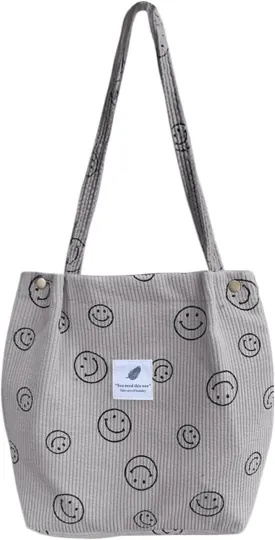 Corduroy Tote Bag Aesthetic Cute Tote Bags Large School Shoulder Bags for Girls Trendy Stuff