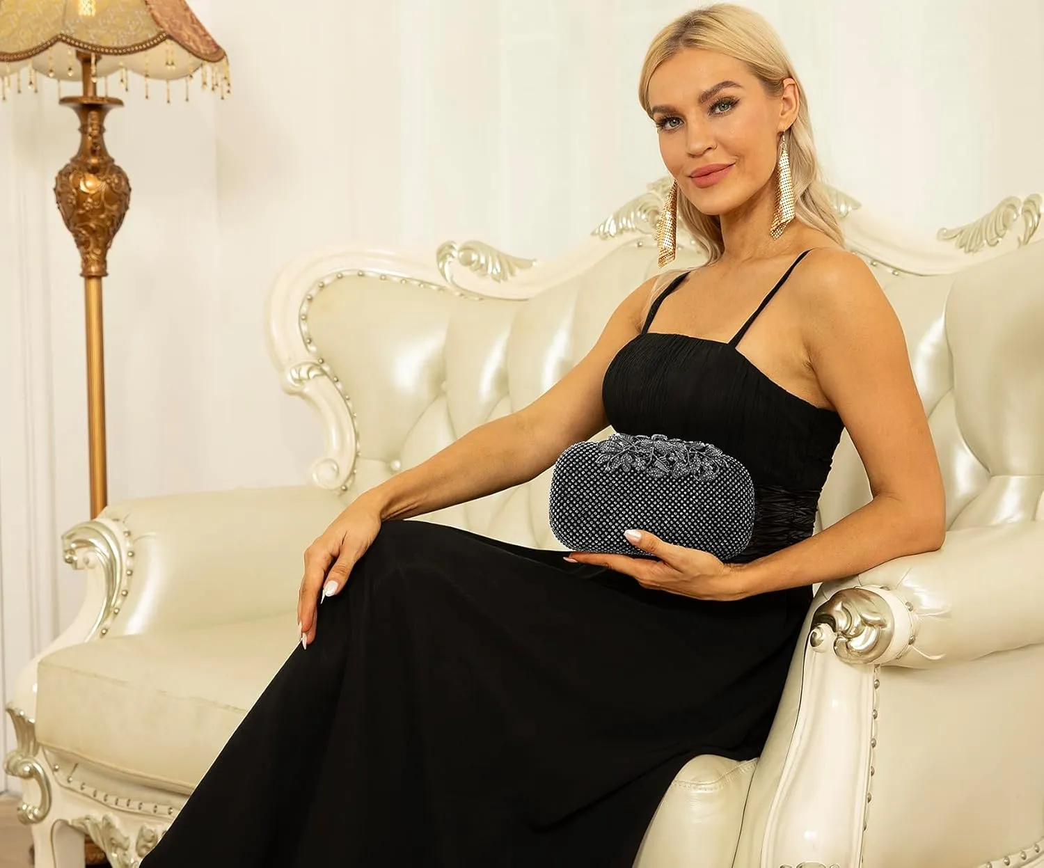 Crystal Evening Bag Rhinestone Bride and Bridesmaid Wedding Prom Party Formal Clutch Purses for Women Evening