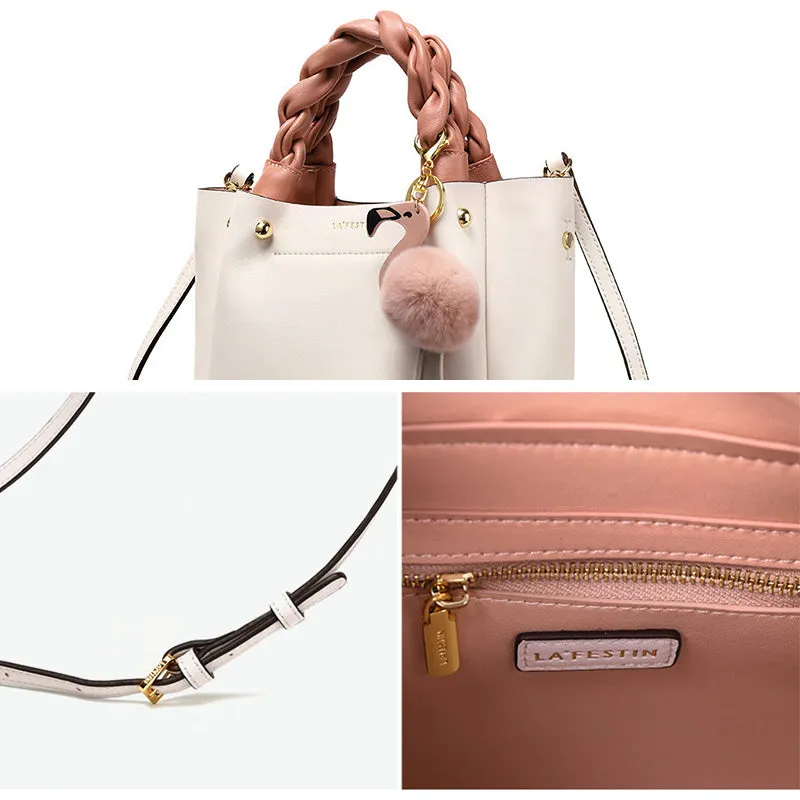 Cute Bucket Bag Womens Leather Handbags Tote Bag Crossbody Bags