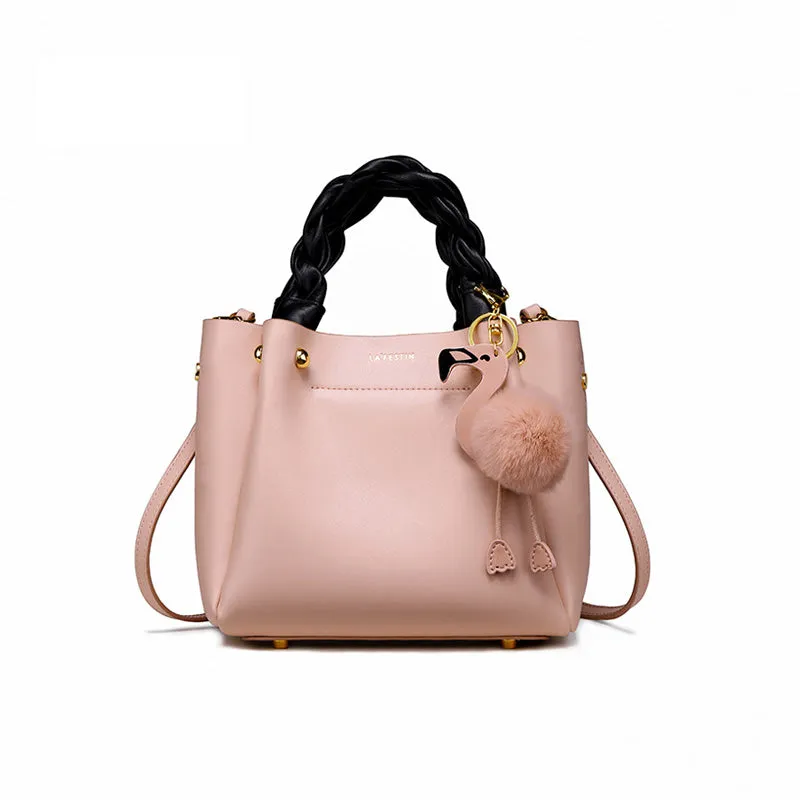 Cute Bucket Bag Womens Leather Handbags Tote Bag Crossbody Bags
