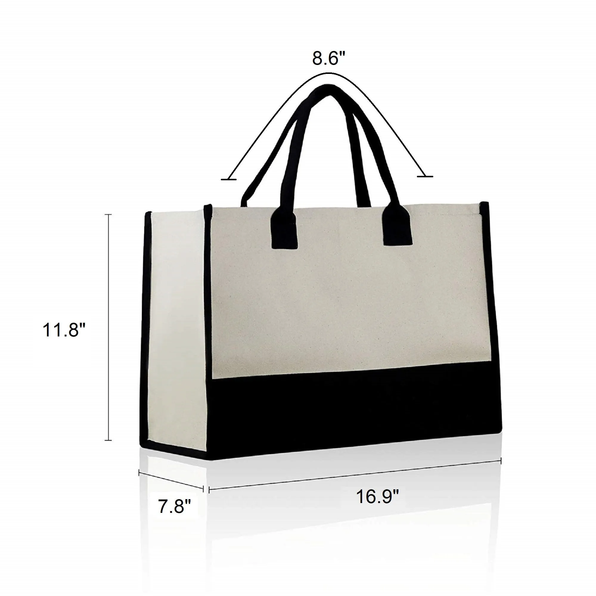 Cute tote bag Monogram Tote Bag with Initial 100% Cotton Canvas and a Chic Personalized Monogram, Beach Bag, Bridesmaid Bag Black