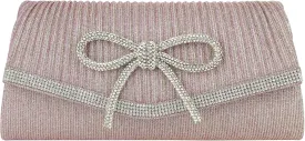 Envelope Clutch Purse Women Rhinestone Bow Sparkly Evening Bag Glitter Wedding Party Prom Handbag