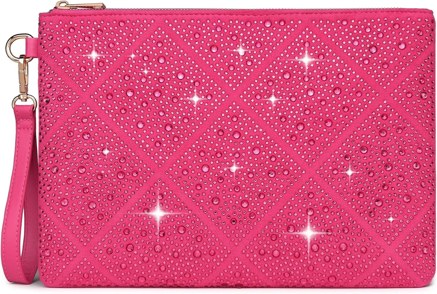 ER.Roulour Evening Bag for Women Rhinestone Crystal Envelope Clutch Purses Large Square Handbags for Party Wedding Prom