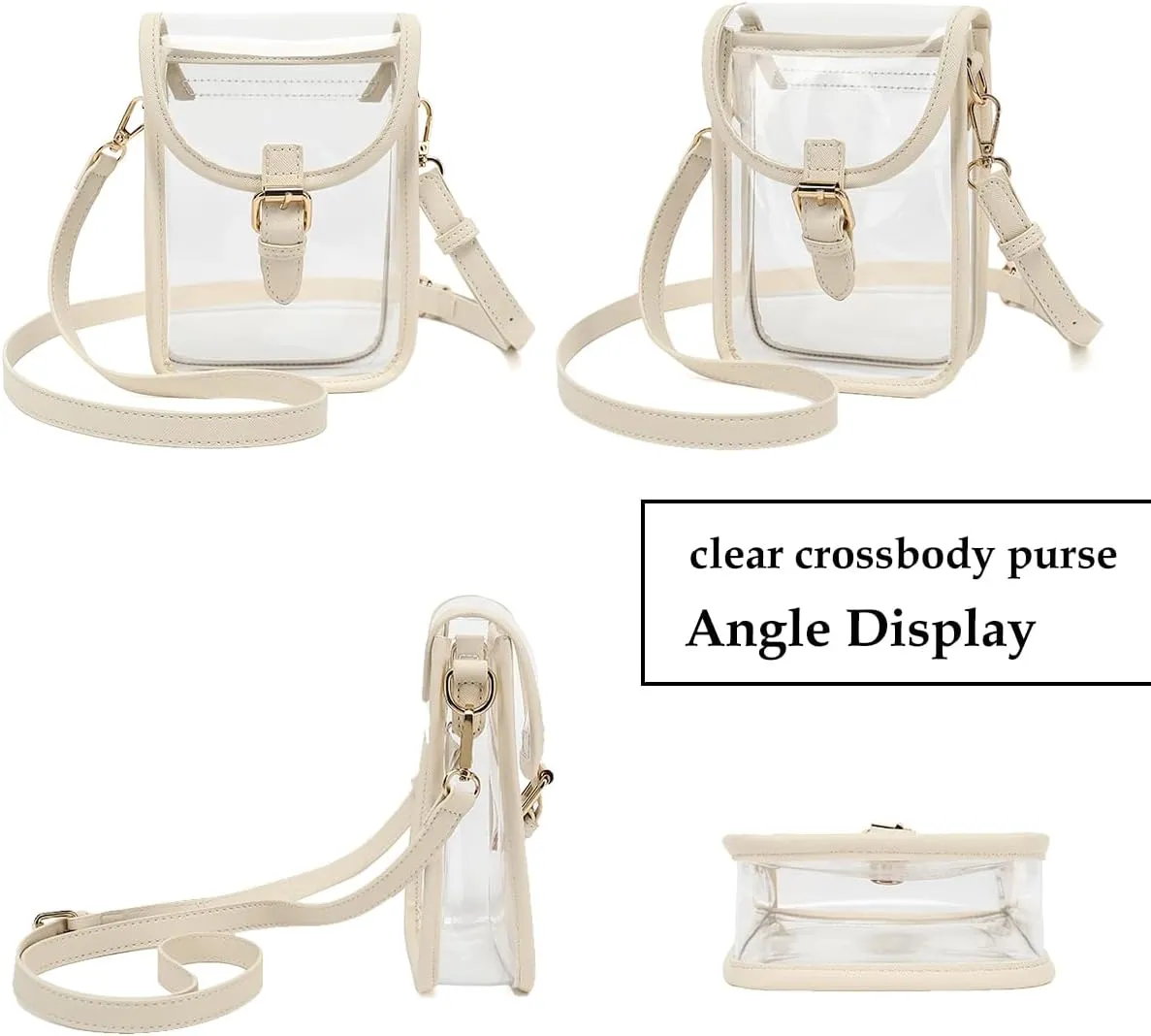 FAIME Small Clear Bag Stadium Approved, Clear Crossbody Cell Phone Purses Bag with Adjustable Strap for Concerts
