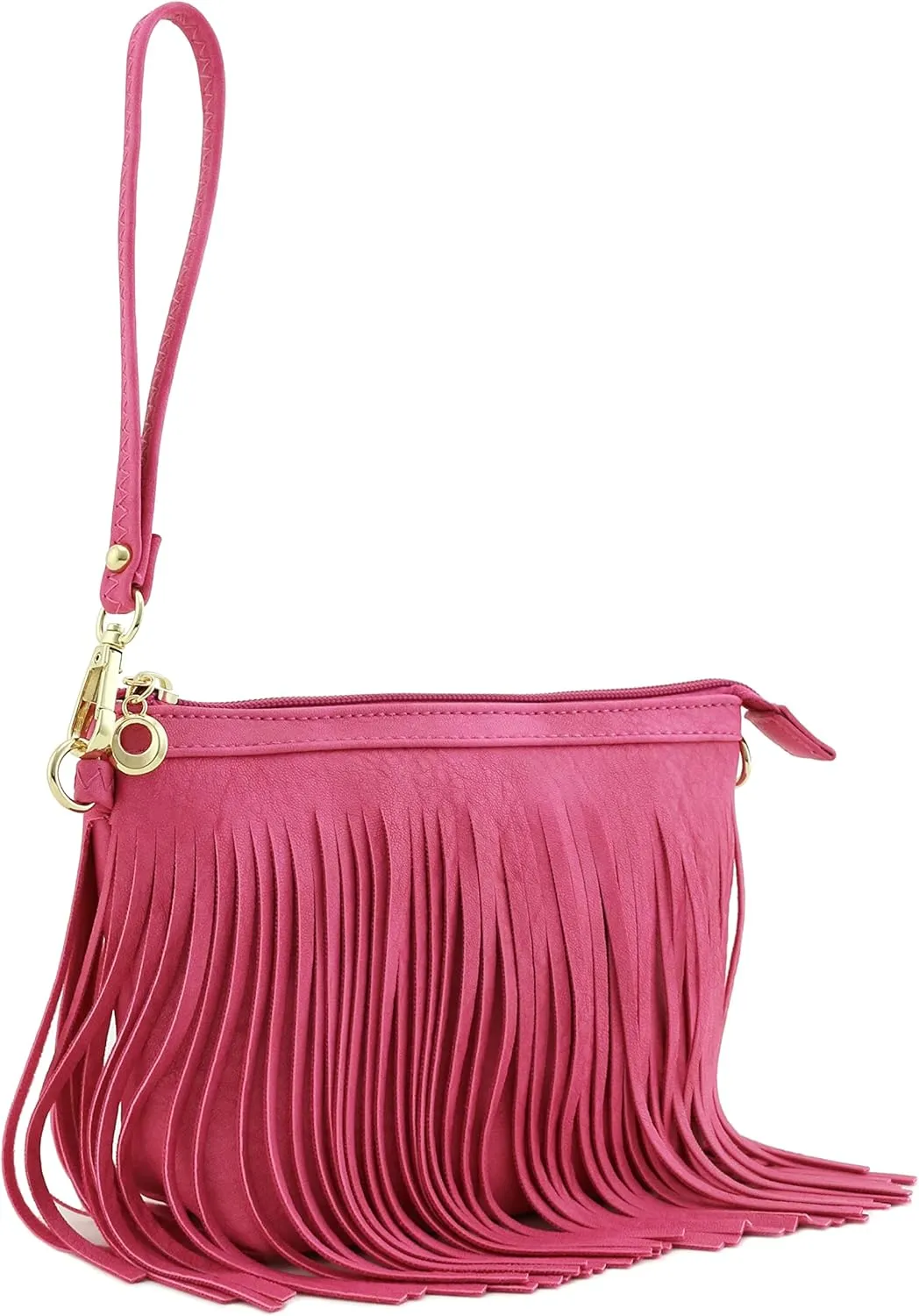 FashionPuzzle Small Fringe Crossbody Bag with Wrist Strap