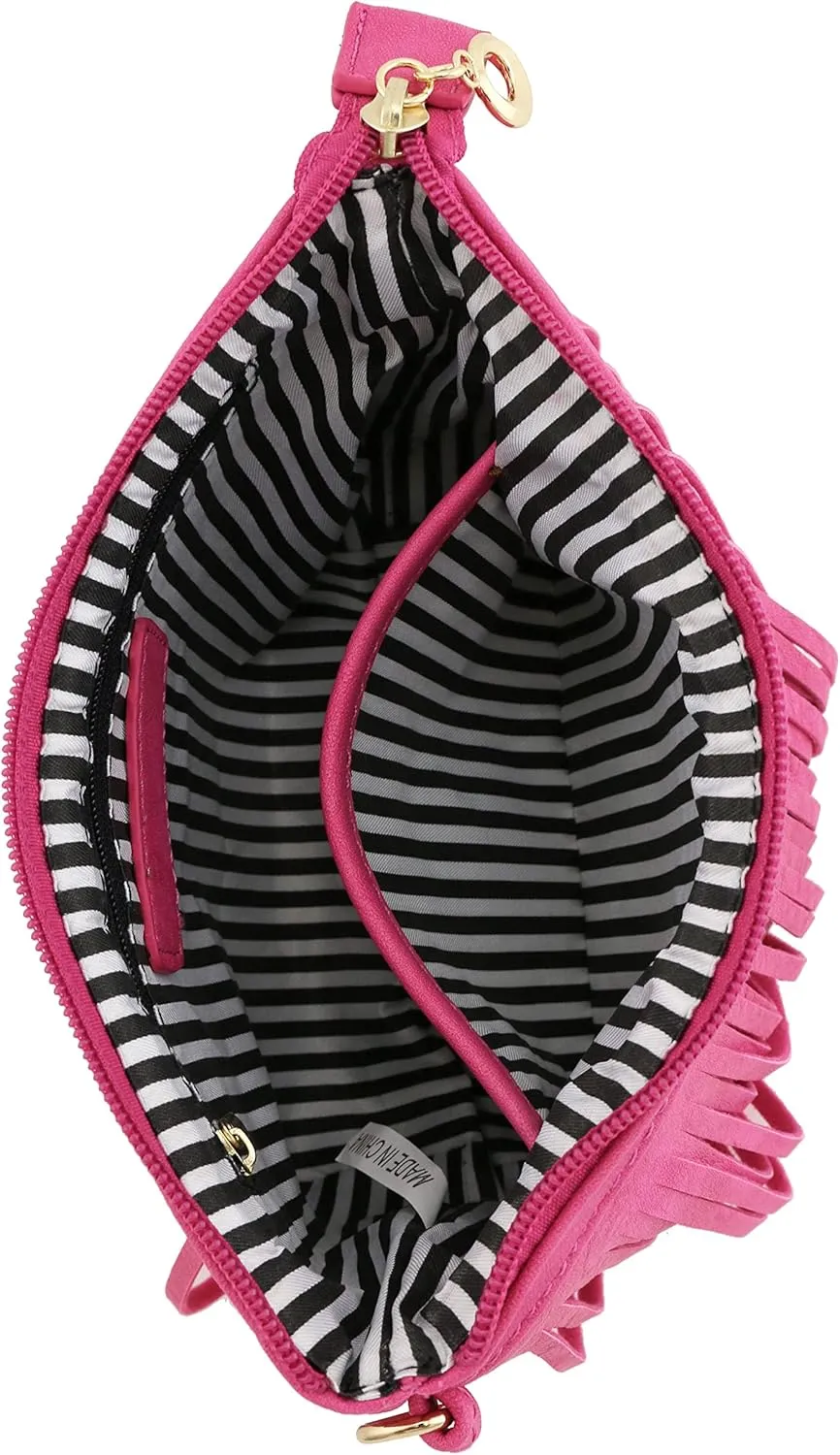 FashionPuzzle Small Fringe Crossbody Bag with Wrist Strap