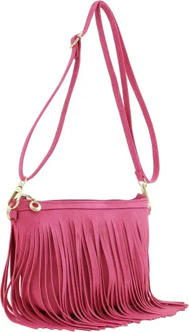 FashionPuzzle Small Fringe Crossbody Bag with Wrist Strap