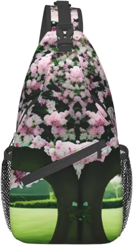 Floral Ivy Blossoms Tree Crossbody Bags Sling BackpackMultipurpose Cross body Shoulder Bag for Men and Women Chest Bag Travel Hiking Daypack