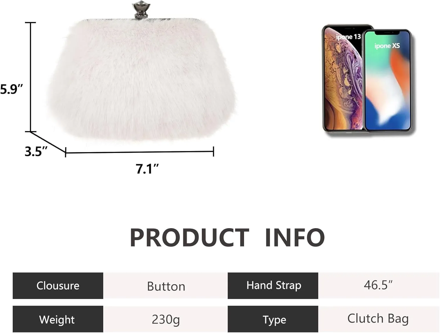 Fur Story Tote Bag Faux Fur Purses for Women Plush Handbag Fuzzy Shoulder Bag Big Capacity Black Purse for womens Girls