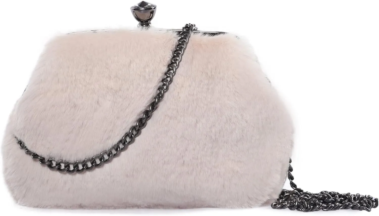 Fur Story Tote Bag Faux Fur Purses for Women Plush Handbag Fuzzy Shoulder Bag Big Capacity Black Purse for womens Girls